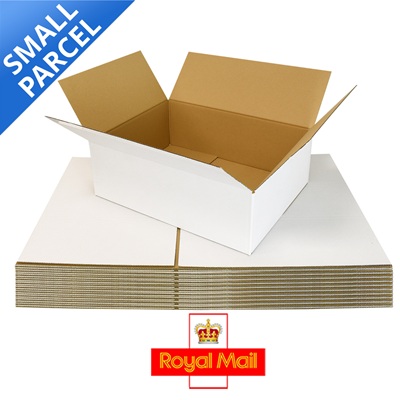 Single Wall White RM Small Parcel Boxes 449x349x159mm